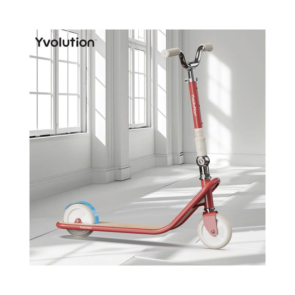 Yvolution Classic 2 Wheel Kids Push Scooter Ride On Toy 5y Red