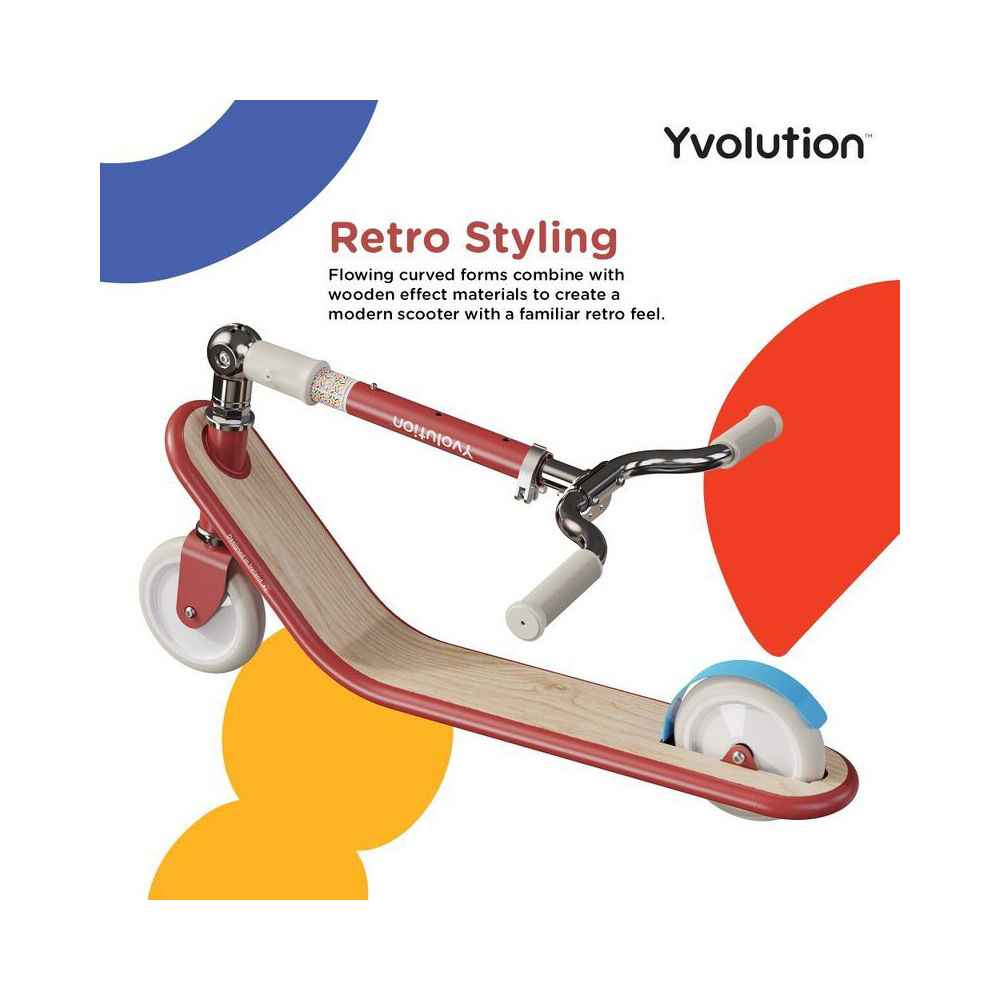 Yvolution Classic 2 Wheel Kids Push Scooter Ride On Toy 5y Red