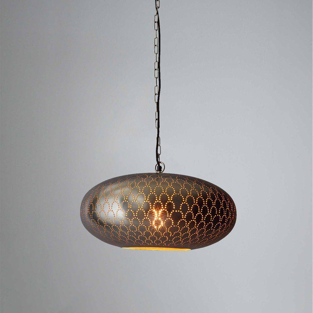Belle Viper Metal Ceiling Pendant Light 45cm - Nickel