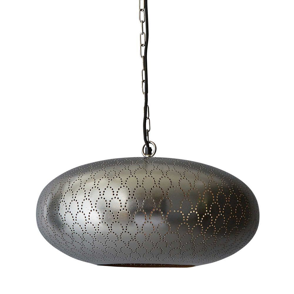 Belle Viper Metal Ceiling Pendant Light 45cm - Nickel