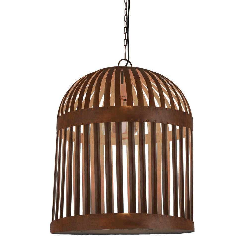 Belle Esch Metal Cage Ceiling Pendant Light 60cm - Rust