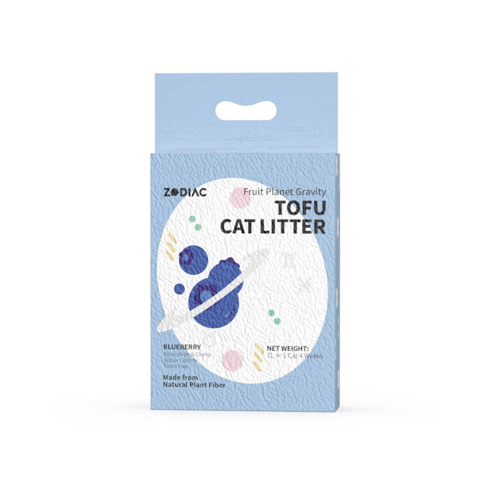 2x Zodiac 7L/2.5kg Fruity Tofu Soy Pulp Cat Litter - Blueberry