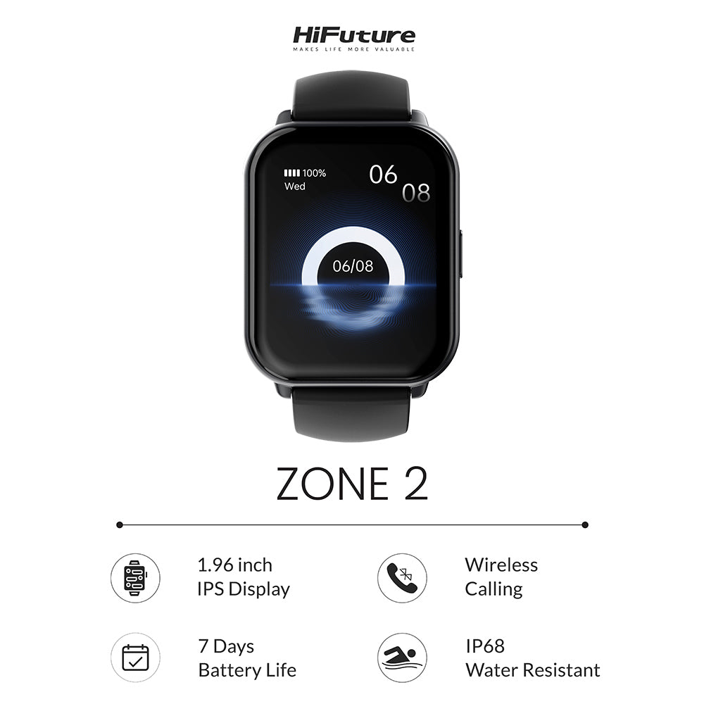 HiFuture Zone2 Everyday Smartwatch For Android4.4/iOS9 - Black