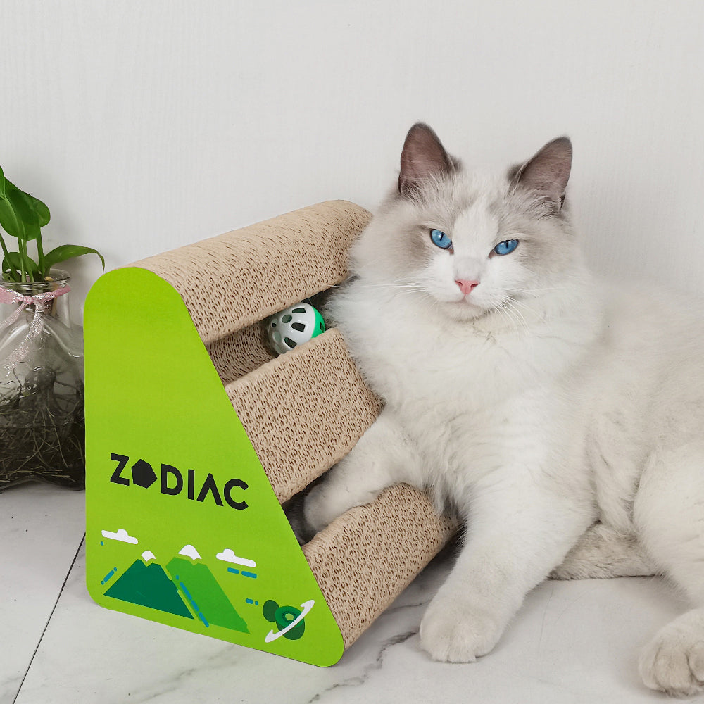 2x Zodiac Kiwi 28x17cm Triangle Cat Scratcher w/ Ball