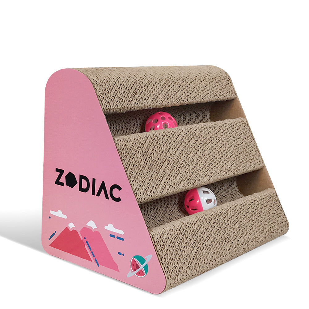 2x Zodiac Watermelon 28x17cm Triangle Cat Scratcher w/ Ball